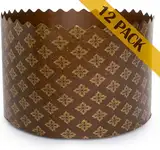 Kulich-Form, Paska-Osterbrotformen, 340 ml, Brot, Papierform, braun, antihaftbeschichtet, Panettone-Papier-Backformen, universal, braunes Design, B 10 x H 8 cm