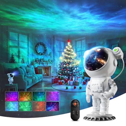 LPONGPOCUI Astronauten Sternenhimmel Projektor, LED Galaxy Projektor mit Fernbedienung Galaxy Light Projector Erwachsene Schlafzimmer Raumdekoration, Geschenke für Kinder & Erwachsene