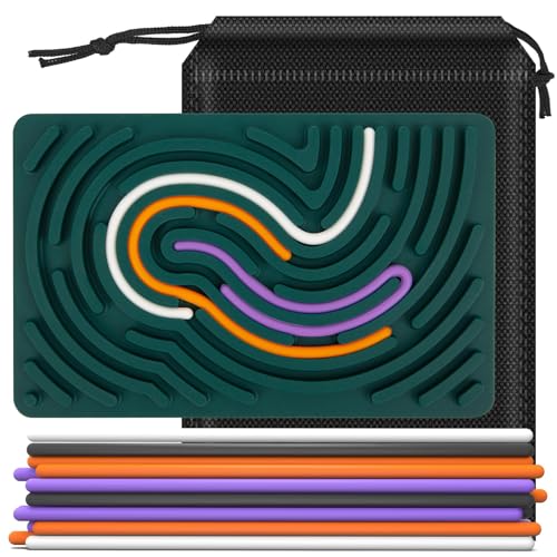 Sensorik Spielzeug, Sensorik Activity Board mit 20 Schnüren, Doppelseitiges Silikon Sensorisches Spielzeug für Kinder & Erwachsene, Ideal zur Stressreduktion & Autismus Unterstützung