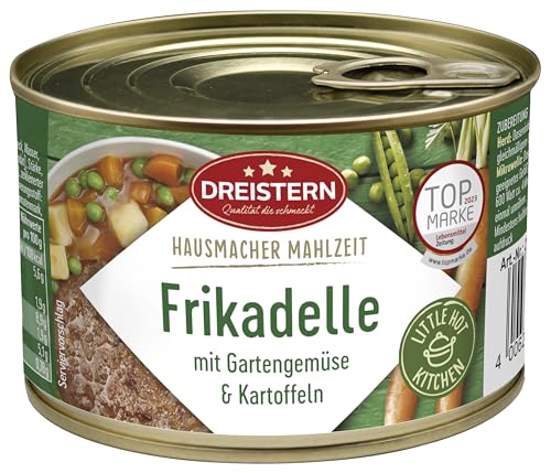 DREISTERN Frikadelle mit Gemüse und Kartoffeln in der 400g Konservendose | Gericht aus der Little Hot Kitchen | schnell & einfach zubereitet