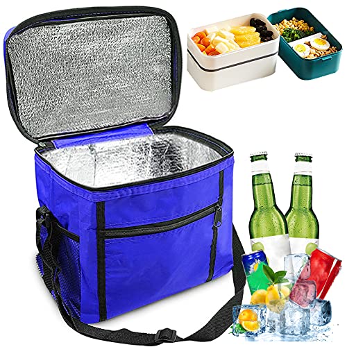 Sunshine smile Kühltasche Faltbar,Picknicktasche Kühltasche,Thermotasche Klein,Isoliertasche Lunch,Kühltasche Eistasche,Lunch Tasche,Kühlbox für Picknick 10L (Blau)