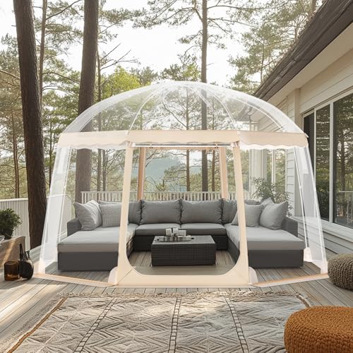 VEVOR Transparentes Zelt im Freien, 8-10 Personen, PVC-Zelt 3,66 x 3,66 x 2,4 m, Kuppelzelt mit Zwei Fenstern, Outdoor-Bubble-Zelt, Gartenzelt, PVC-Pavillon für Sportveranstaltungen Camping