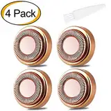 AiBarle 4 Pack Gesichtshaarentferner Ersatzköpfe für Touch Flawless Elektrorasierer für Lippen, Kinn, Wangen und Sideburns, wie im Fernsehen gesehen 18K vergoldete Klingen