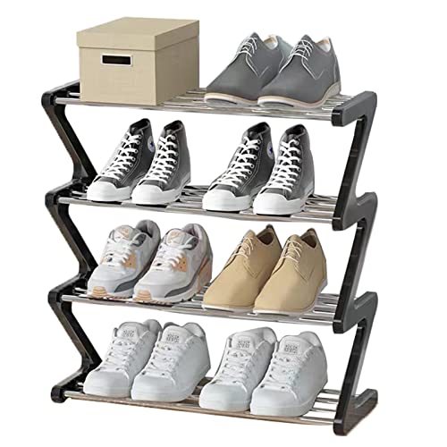 Schuhregal Klein, 4-Stöckiges Kleines Schuhregal, Mini-Schuhregal-Organizer, Stabiles, Schmales Schuhregal, Aufbewahrungs-Organizer für Schrankeingang, Flur, Schnelle Montage, 45 x 19 x 51 cm