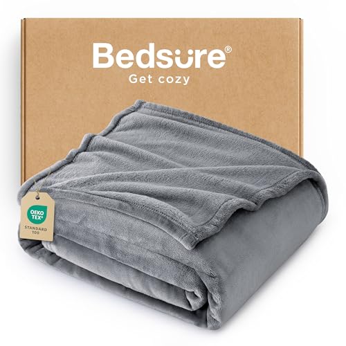 BEDSURE Kuscheldecke Flauschig Decke Fleecedecke - Wohndecke Warm Winter Weich, Sofadecke XL, Decke Couch Blanket, Wohn- & Kuscheldecken 150x200cm, Sofa überwurfdecke Grau