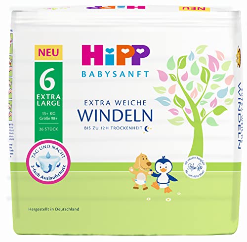 HiPP Babysanft Windeln XL 6 Carry, 3er Pack (3 x 1 x 26 Stück)