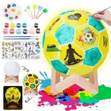 Fussball Geschenke Jungen: Geschenk Junge 5-6-7-8-9-10 Jahre Basteln Mädchen 6 7 8 9 10 Jahre Bastelset Kinder Spielzeug Ab 4-12 Jahre Jungen Mädchen Fußball Nachtlicht Malset für Kinder Zimmer Deko