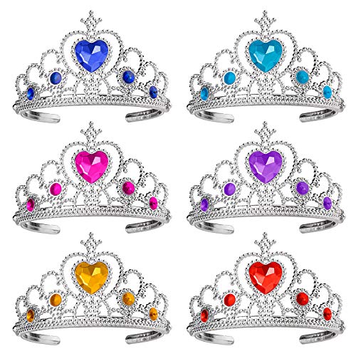 Ouinne 6 Stück Prinzessin Tiara Crown, Dress Up Tiaras Crown Set Mädchen verkleiden Party Zubehör