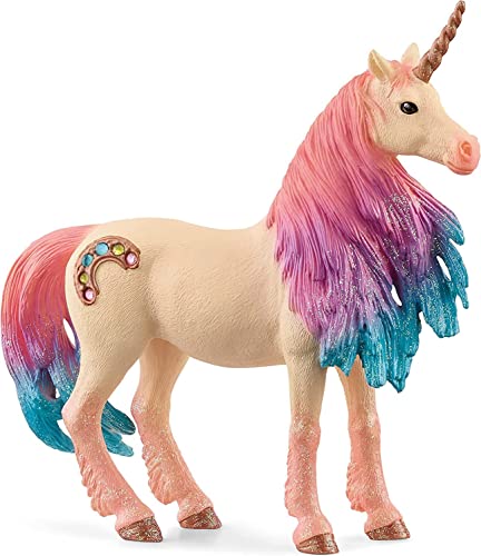 schleich BAYALA 70723 Mythische Verzierte Marshmallow Einhorn Stute - Mit Glitzernden Details und Strasssteinen, Robustes und Fantasievolles Figuren Einhorn Spielzeug ab 5