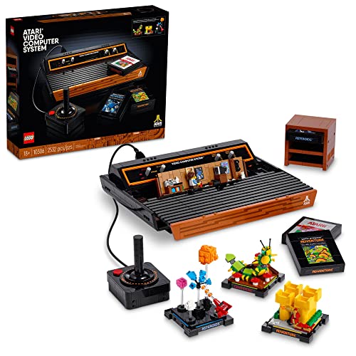 LEGO Icons Atari 2600 Bauset 10306 - Retro Videospielkonsole und Gaming Cartridge Repliken, mit Minifigur und Joystick, nostalgisches 80er Jahre Geschenk für Gamer und Erwachsene