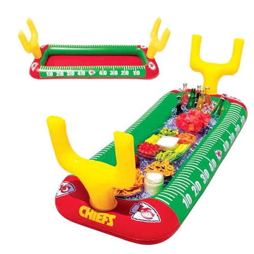 BigMouth Kansas City Chiefs Aufblasbarer Lebensmittelkühler, Buffet, offizielles Lizenzprodukt, NFL Fanausrüstung, EIS-Servierpool, Getränkebar für Heckklappenpartys