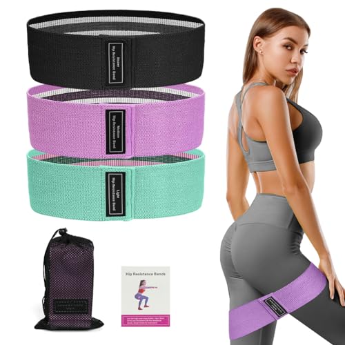 Flintronic Resistance Hip Bands, 3PC Resistance Bands, Fitnessbänder Set in 3 Zugkraftstärken, Hip Widerstandsbänder Trainingsband Yogaband Gymnastikband für Yoga, Pilates, Krafttraining, Beintraining