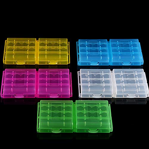 Mtlavishness MTLAVISHISH BOOD FORTI -funktionale transparente harte Kunststoff -AA- und AAA -Batterie -Aufbewahrungsbox hält Batterien ideal für Home Office oder Reisen mehrere Farben