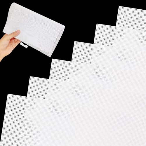 LYLIDIA 14CT Plastic Canvas Sheets 14 Count Kreuzstich Kunststoffgitter 6 Stück Kunststoffgewebe Leinwandblätter für Stickereien, Bastelarbeiten, Strickhäkelprojekte, DIY Taschen, Aquarium Trennwände