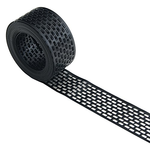Traufgitter 100 mm x 5 m Lüftungsband Lüftungsgitter Vogelschutzgitter (Schwarz)