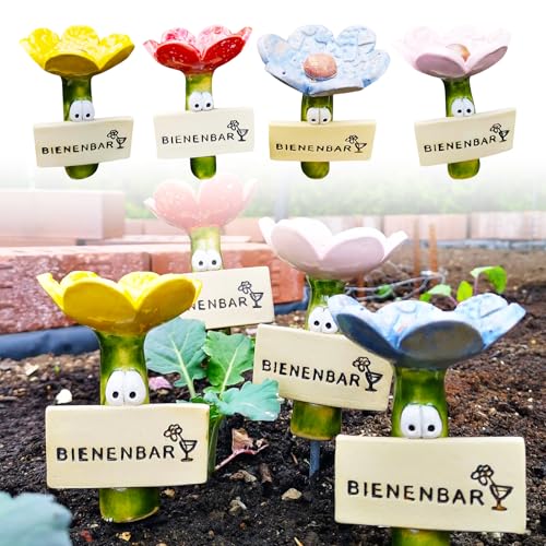 Bienentränke für Den Garten 2025, 4 Stück Bienen Tränkestationen, Insektentränke, Fascinating Drinkers for Wild Bees and Insects, Bienentränke Keramik für Garten und Schmetterlinge