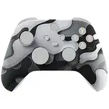 eXtremeRate Front Gehäuse Hülle für Xbox Series X&S Controller, DIY-Ersatz Grips Case faceplate Skin Shell Zubehör für Xbox Core Controller(Schwarz Weiß Camouflage)-Kein Controller