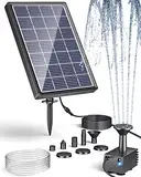 Biling Solar Springbrunnen für Außen mit Glas Panel, 3.5W Solar Brunnenpumpen Gartenbrunnen Wasserpumpe für Vogelbad, Solarbrunnen für Draussen mit 4ft Wasserleitung für Wasserspiel, Teiche