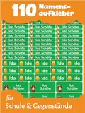 LabelTiger® Personalisierte Namensaufkleber im Set für Kinder in der Schule - 110 Stück, Aufkleber für Stifte und Schulsachen, Selbstklebend & Wasserfest - Grün