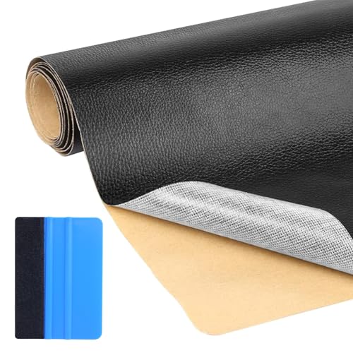 Kunstleder Selbstklebend, 30x137cm Leder Patch Selbstklebend, Leder Reparatur Set Schwarz, Kunstleder Selbstklebend Reparatur, Leder Reparatur Patch, für Autositze Möbel Sofa Taschen