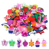 Nogeqi Loom Charms Anhänger Set, 100 Stück Loom Gummis Charms Anhänger Halskette Armband Making Zubehör Anhänger für Kinder Jungs Mädchen, Armbänder Diy Gummi Armband Basteln Halsketten Geschenk