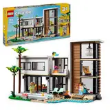 LEGO Creator Modernes Haus, 3-in-1-Set zum Umbauen in EIN Stadthaus oder eine Waldhütte, Modellhaus, Geschenkidee für Jungen und Mädchen ab 9 Jahren, Lernspielzeug 31153