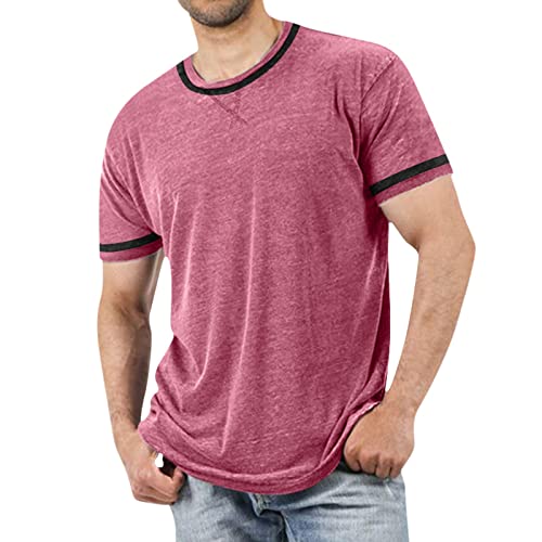 Generisch Herren Sommer T-Shirt Kragen Slim Fit Baumwolle-Anteil Basic schwarzes Männer Poloshirts Longsleeve-Sweatshirt Kurzarm Weißes Kurzarmshirts Tshirt Schwarz Tshirt Herren XXL