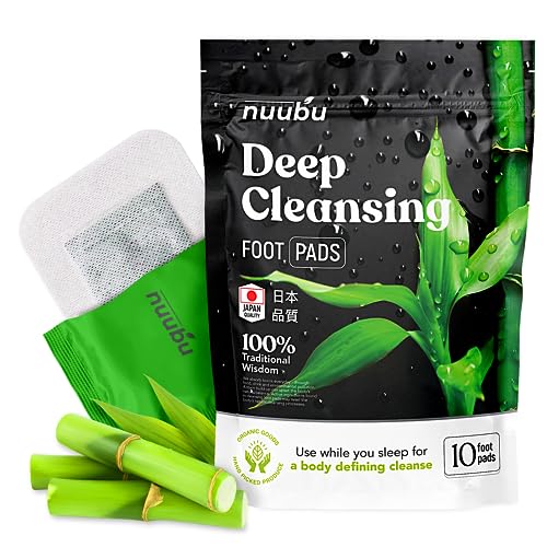 Nuubu Detox Fußpflaster (1-pack) für Stressabbau & Tiefschlaf 100% natürliche Fußpads mit Bambusessig und Ingwerpulver zur Entfernung von Giftstoffen und Reinigung des Körpers