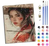 WJWWANG Malen Nach Zahlen Erwachsene Malen Nach Zahlen Mädchen im orientalischen Kampfkunststil DIY Handgemalt Ölgemälde Leinwand Kit für Anfänger und Erwachsene Ohne Rahmen 40 x 50 cm
