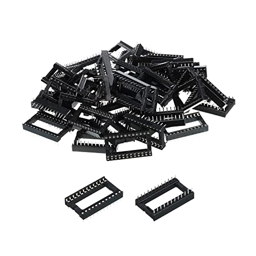 sourcing map DIP IC Chip Sockel Adapter Flach Pin 24P 2.54mm Pitch 15mm IC Sockel für PCB Board Chip, 30 Pack