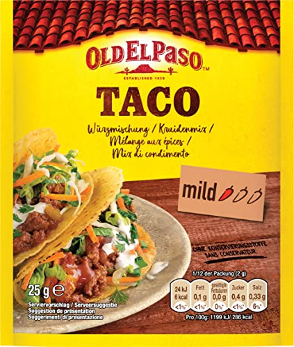 Old El Paso Taco Würzmischung – Fertiger Gewürzmix für mexikanische Tacos – 1 x 25 g