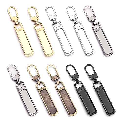 Reißverschluss Zipper, 10 Stück Abnehmbarer Reisverschlusszieher Ersatzteile Metall Reißverschluss Anhänger Zipper Pull Ersatz Für Jacken Kleidung Hosen Geldbörse Handtasche (5 Farben)