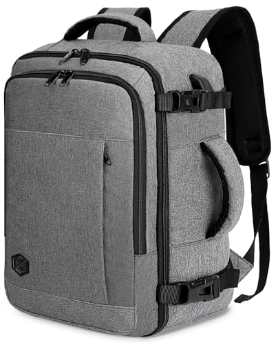 VANKEV für Ryanair Handgepäck 40x20x25 Laptop Rucksack Reiserucksack Klein Handgepäck Tasche Rucksack 14 Zoll Laptop Backpack für Herren Damen Hellgrau