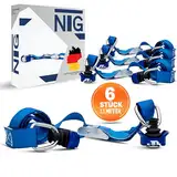 1-12 Stück Spanngurte für Airlineschiene | Zurrgurt | mit Klemmschloss und Kunststoff Fitting | DIN EN 12195-2 | (6 Stück)