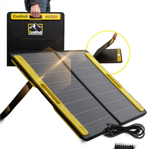 Craftfull Solarpanel faltbar 60w 100w 200w 300w - Solartasche Outdoor - Solarmodul für tragbare Powerstation - Balkonkraftwerk - Solaranlage mit 3 x USB Anschluss - Camping Solargenerator (100 Watt)