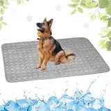 LEZUAN Kühlmatte Hunde, Selbstkühlende Hundematte, Kühldecke Katzen, Ungiftig Kühlkissen für Haustiere, Waschbar Hund Kältematte für Drinnen, Draußen und Auto(Grau,70x100cm)