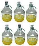 lilawelt24 6 STÜCK 5L Gärballon mit BÜGELVERSCHLUSS und Kunststoffkorb Flasche Glasballon Weinballon Bügelflasche Glasflasche