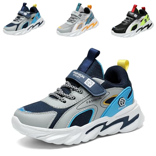 NACKINg Kinderschuhe Junge Turnschuhe Mädchen Sportschuhe Leicht Laufschuhe Atmungsaktiv Outdoor Sneaker Kinder Hallenschuhe, Blau, EU 30