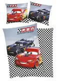 Disney Cars - Auto Bettwäsche 80x80 + 135x200 cm, 100% Baumwolle mit Reißverschluss