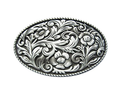 Schnalle123 Gürtelschnalle Western Texas Cowboy Blume 3D Optik für Wechselgürtel Gürtel Schnalle Buckle Modell 104