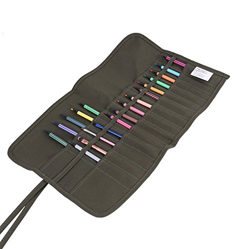 Schulmäppchen 30 löcher Pinsel , Bürobedarf Tasche Roll Up Canvas Pinsel Fall Zeichnen Stift Aquarell Ölfarbe ing Pinsel Halter