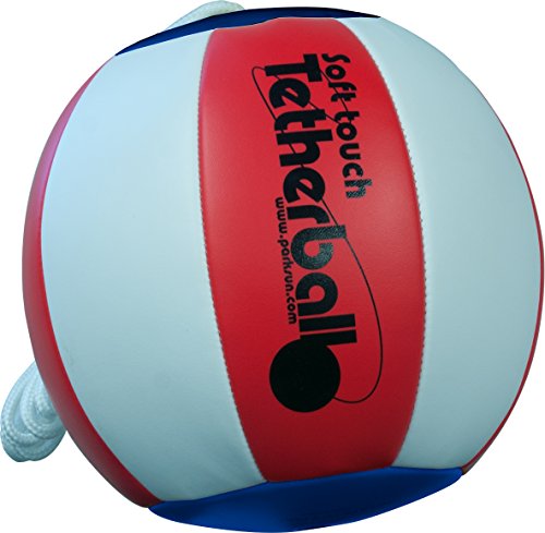 Park & Sun Sports Soft Touch Tetherball mit 2,1 m Nylonschnur und Clip, Americana (rot, weiß und blau)