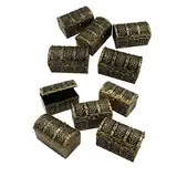 POHOVE 10pcs Mini Piraten Schatz Kisten,Schatztruhe Kiste,Vintage Schmuck Kiste, Kinder Schatztruhe Aufbewahrung Trunk Für Schmuckschachteln Andenken, Requisiten Dekor - Antik, 10pcs/Set - 8x5cm