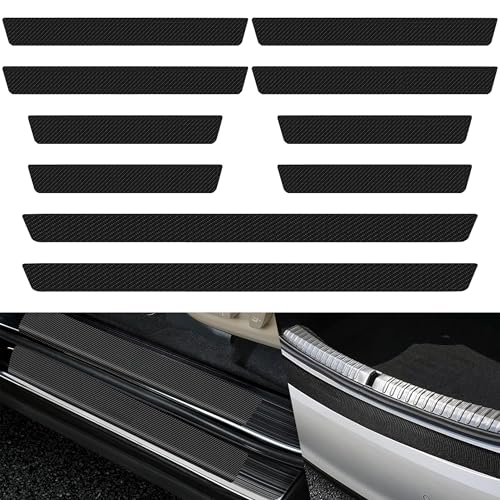 10 Stück Einstiegsleisten Schutz, Auto Carbon Fiber Einstiegsleisten Türschweller Schutzfolie, Auto Türschweller Schutz Stoßstangenschutz Abdeckung für Mehrheit Fahrzeugmodelle