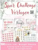 Sparchallenge Vorlagen für die Umschlagmethode: Budget Planner Zubehör Spar Challenge | Passend für Zipper Umschläge A6 zum Ausschneiden