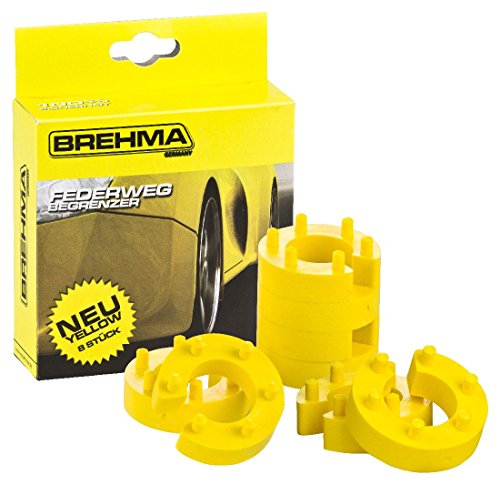 BREHMA Federwegbegrenzer Yellow Stick 16mm 8er Set universell Mit 6- Fach Positionierung Federwegsbegrenzer