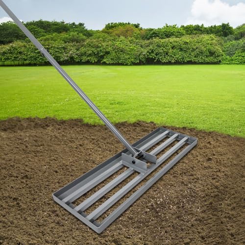 Rasen-Nivellierrechen, 76,2 x 25,4 cm, multifunktionaler Rechen für Garten, Bauernhof, Robustes Werkzeug zum Nivellieren von Kompost, Sand, Mulch im Hinterhof, Golfplatz