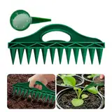 WRQIOO Samenspender Garten, 2er Set Sämaschine Garten, Saatgut Sämaschine, Saatgut Spender, Verstellbarem Aussaathilfe Samen mit 12 Löcher, Pflanzhilfe Garten für Gartenbau Aussaat, Bodenlockern