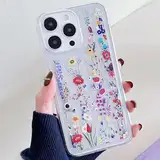 Miagon Blume Serie Handyhülle für iPhone 14 Pro Max,Durchsichtig Klares Dünn Weiches Flexible TPU Hülle mit Motiv Schutzhülle,Floral Blume