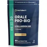 Orale Mundflora Pro-bio 6 Milliarde KBE | für Zähne und Zahnfleisch | 7 Sorten für Bio Kulturen Mundflora | 60 Oral Vegane Tabletten | Minzgeschmack | Horbaach